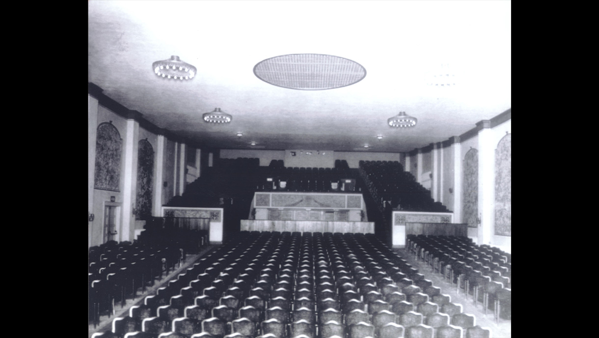 United Theatre auditorium with original fixed seating